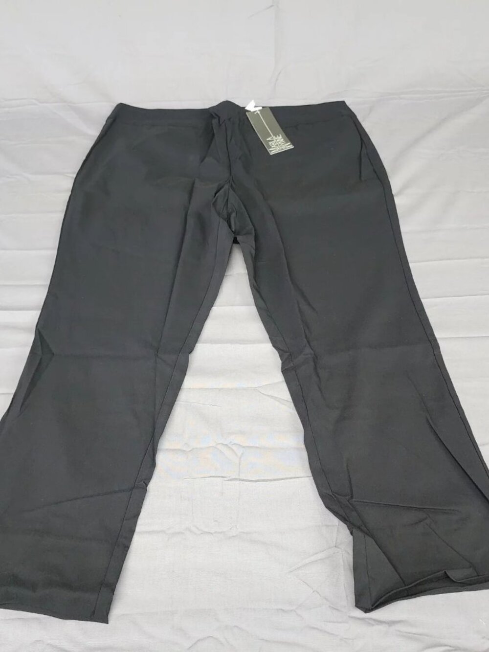 MarlaWynne Womens Pants 22W Black Straight High Rise Pull On Knit Stretch New